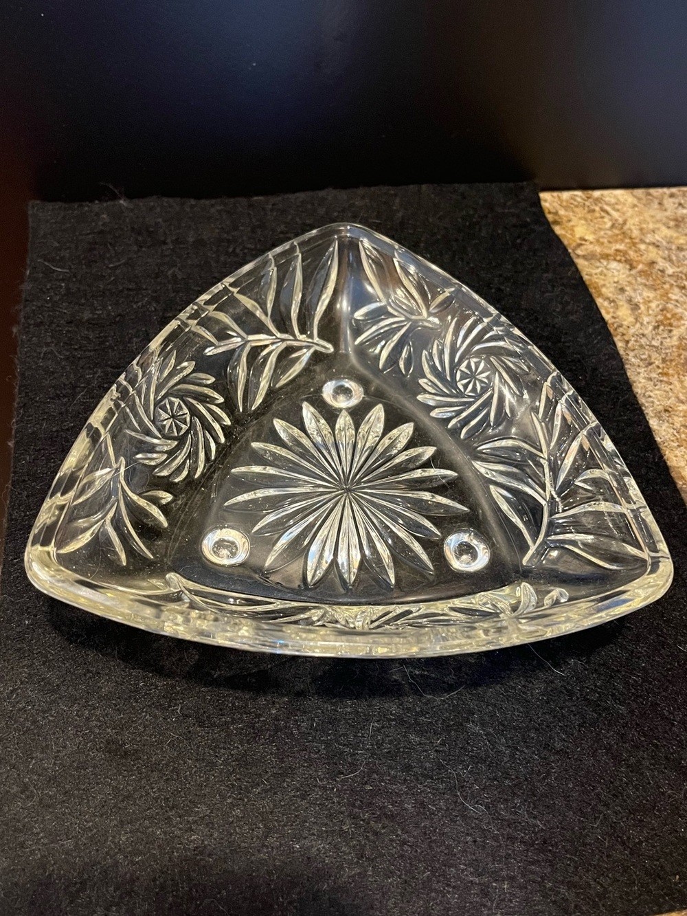 Vintage Clear Pressed Cut Glass Dish